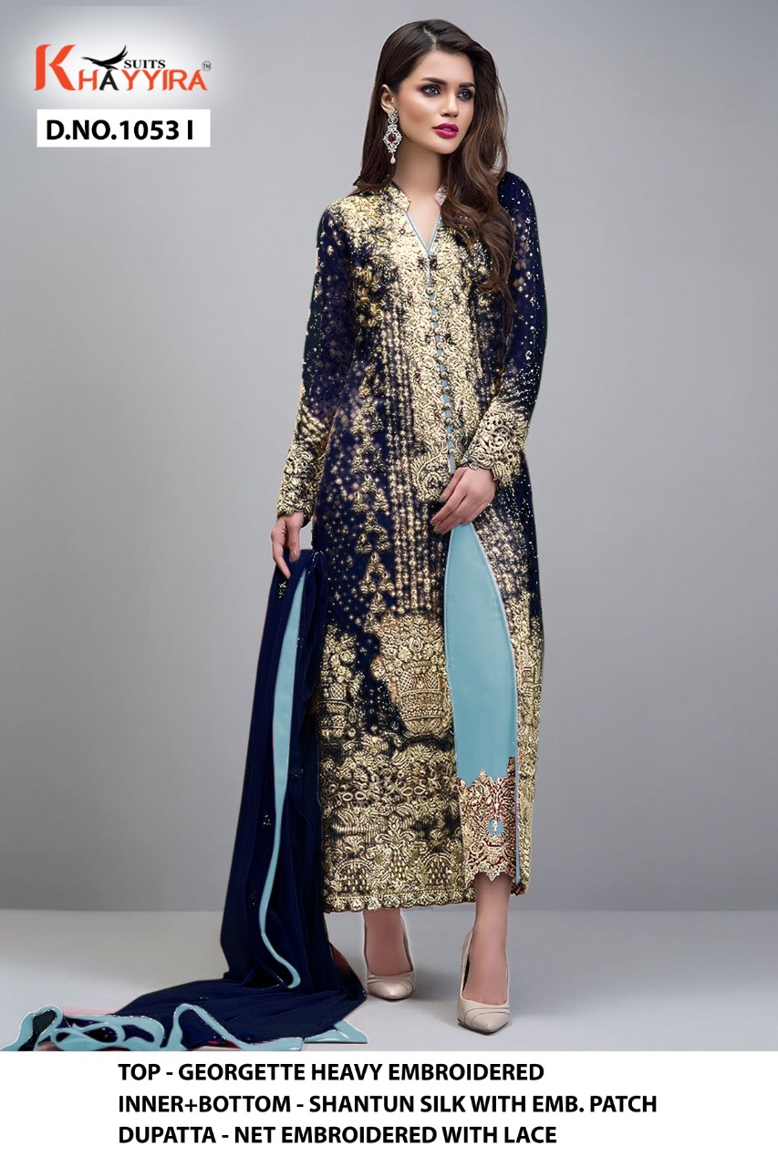 PAKISTANI SUITS D NO 1053I BY KHAYYIRA